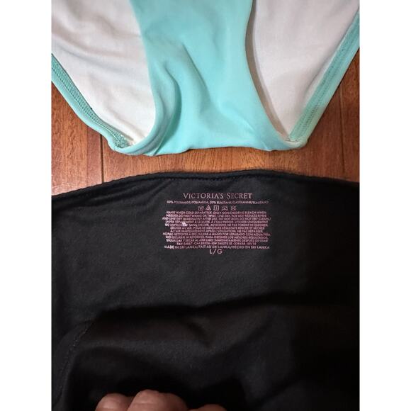 Victoria Secret Lot Of 2 Bikini Bottoms - Black And Blue Size Large - Picture 2 of 6